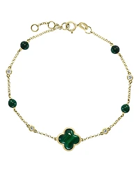 Bloomingdale's Fine Collection Malachite & Diamond Chain Bracelet