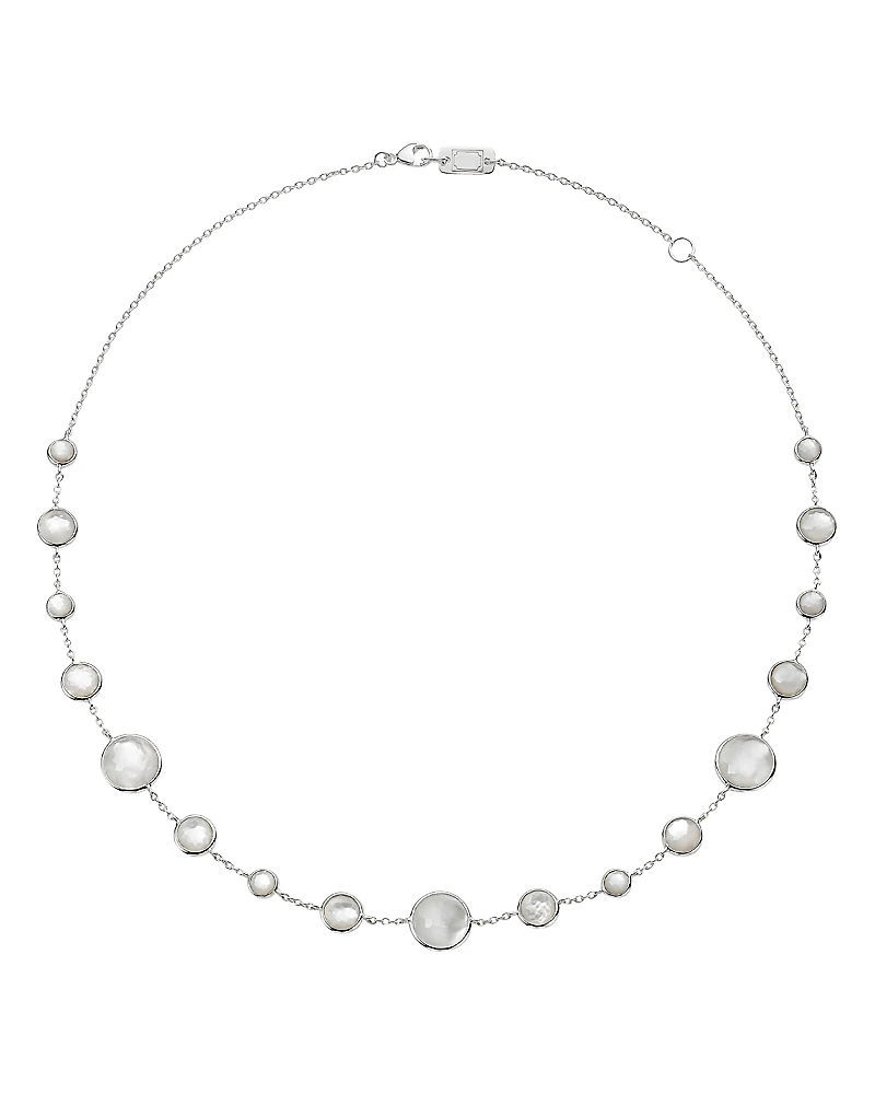 Ippolita Sterling Silver Lollitini Mother-of-Pearl & Clear Quartz Crystal Doublet Statement Necklace, 16-18