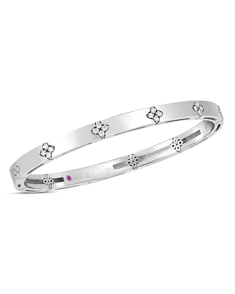 Roberto Coin 18K White Gold Verona Diamond Bangle Bracelet