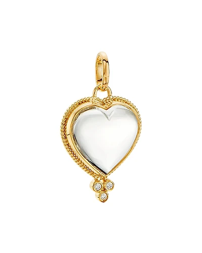 Temple St. Clair 18K Yellow Gold Crystal Heart & Diamond Small Pendant