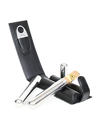 Royce New York Leather Double Cigar Flask Carrying Case