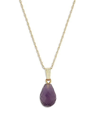 Bloomingdale's Fine Collection Amethyst Briolette Pendant Necklace