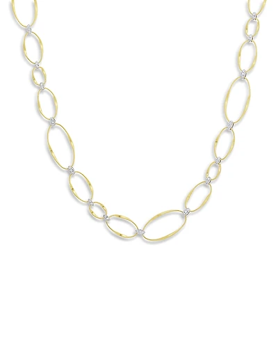 Marco Bicego 18K Yellow & White Gold Onde Diamond Station Necklace