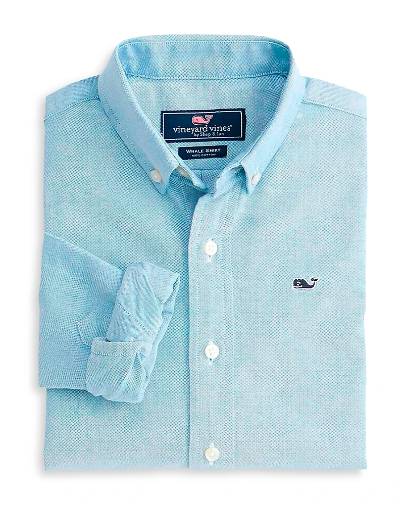 Vineyard Vines Boys' Cotton Oxford Whale Shirt - Little Kid, Big Kid