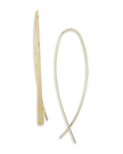 14K Yellow Gold Tapered Teardrop Threader Earrings