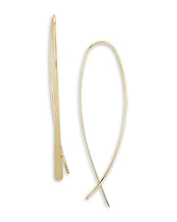 14K Yellow Gold Tapered Teardrop Threader Earrings