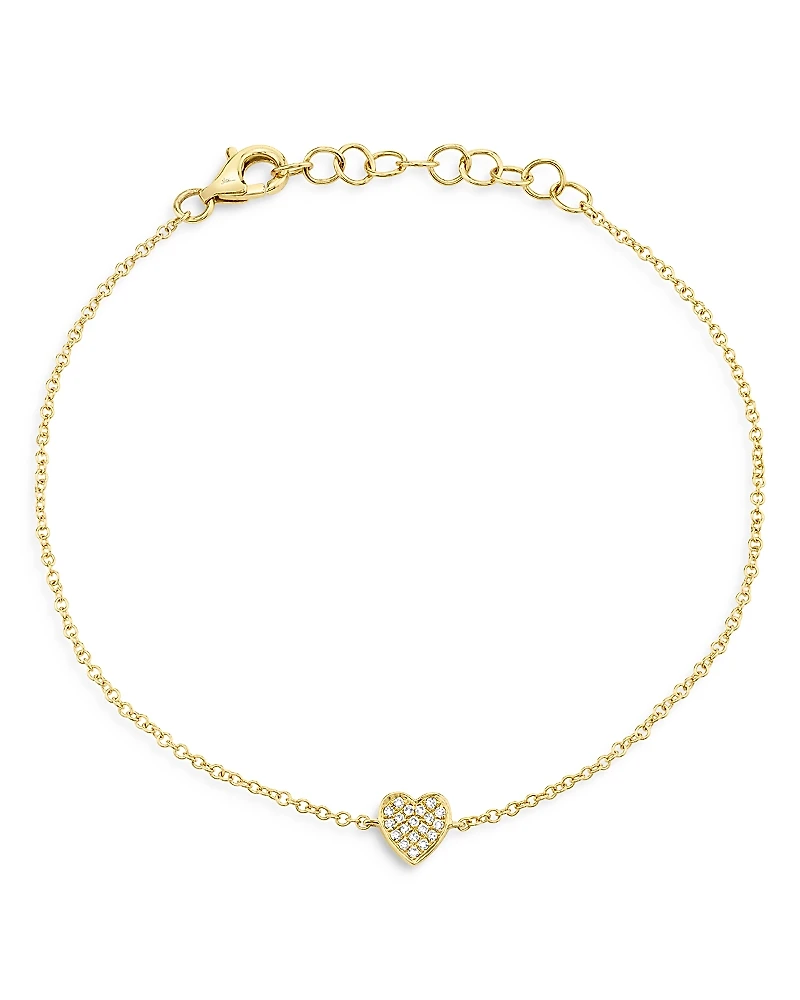 Moon & Meadow 14K Yellow Gold Diamond Heart Bracelet - Exclusive