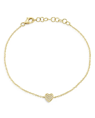 Moon & Meadow 14K Yellow Gold Diamond Heart Bracelet - Exclusive