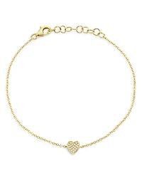Moon & Meadow 14K Yellow Gold Diamond Heart Bracelet - Exclusive