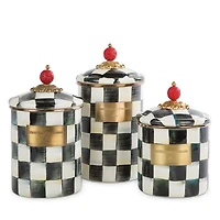 Courtly Check Enamel Canisters