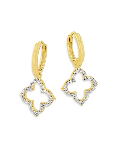 Bloomingdale's Fine Collection Diamond Clover Drop Earrings