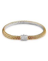 18K Bonded Yellow Gold & Sterling Silver Classic Chain Diamond Bracelet