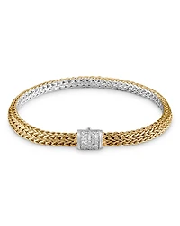 John Hardy 18K Bonded Yellow Gold & Sterling Silver Classic Chain Diamond Bracelet