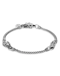 Sterling Silver Legends Naga Dragon Station Link Bracelet
