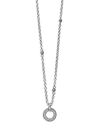 Lagos Sterling Silver Caviar Spark Diamond Pendant Necklace