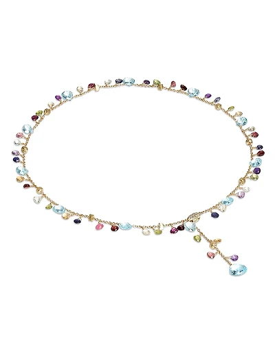 Marco Bicego 18K Yellow Gold Paradise Diamond and Mixed Gemstone Lariat Necklace, 17