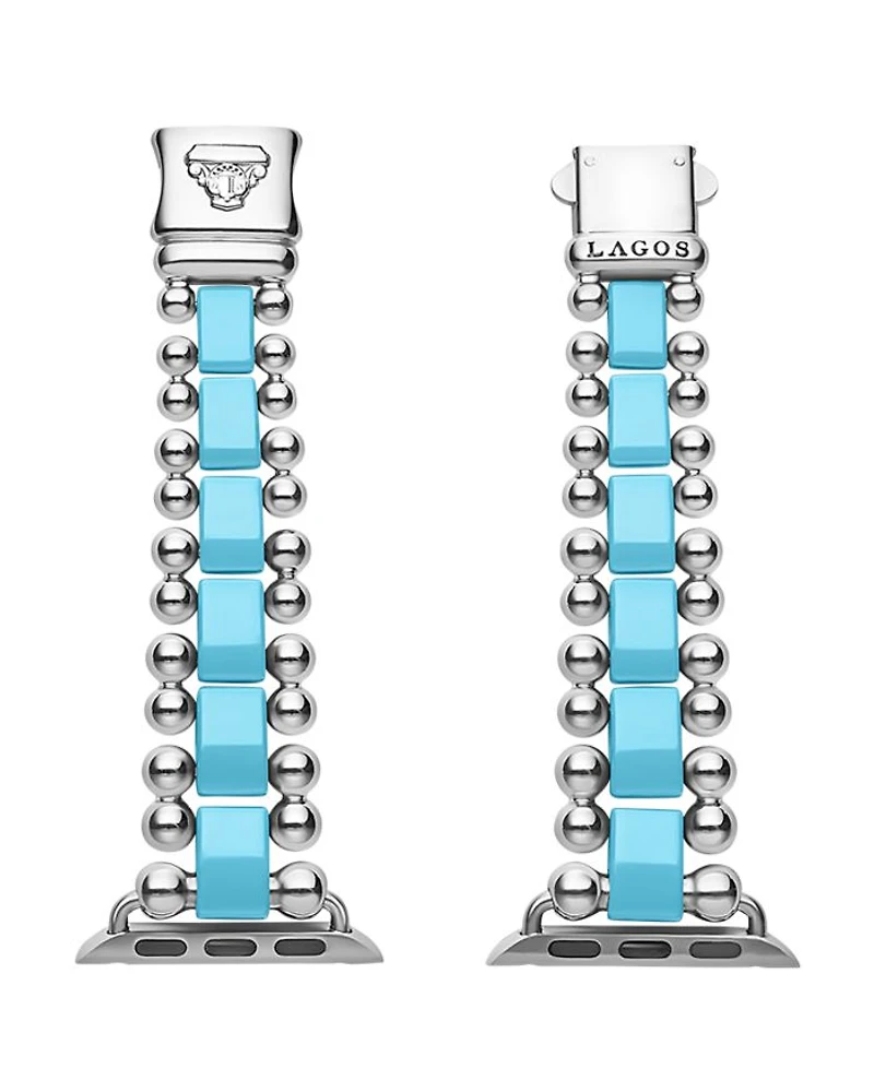 Smart Caviar Blue Ceramic Apple® Watch Bracelet, 38mm