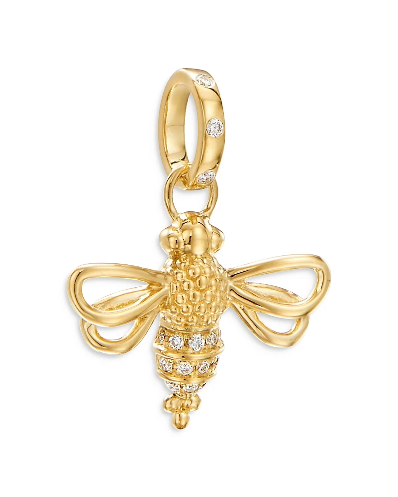 Temple St. Clair 18K Yellow Gold Resting Bee Diamond Pendant