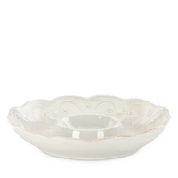 French Perle White Chip and Dip Tray