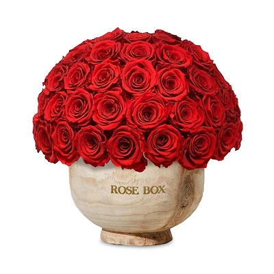 Extra Large Wooden Half Ball of Roses