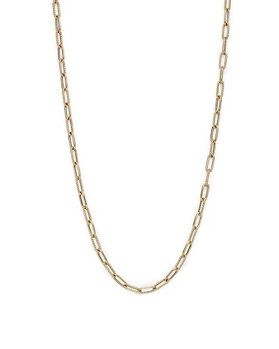 18K Yellow Gold Textured Link Chain Necklace