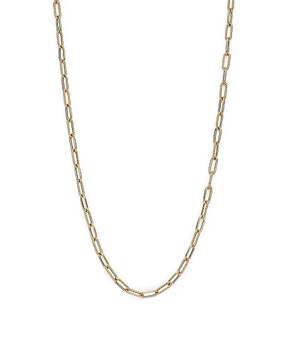 Roberto Coin 18K Yellow Gold Polished & Textured Paperclip Link Chain Necklace, 17