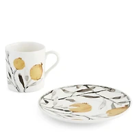 Pomegranate Demitasse Cup & Saucer, Set of 4