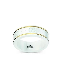 18K Yellow Gold & Zirconia Icon Logo Band
