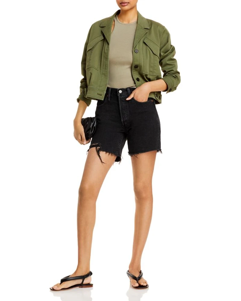 501 Mid Thigh Denim Shorts Lunar Black