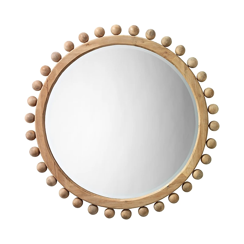 Jamie Young Brighton Round Wood Mirror