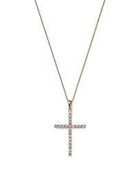 Bloomingdale's Fine Collection Diamond Micro-Pave Cross Pendant Necklace