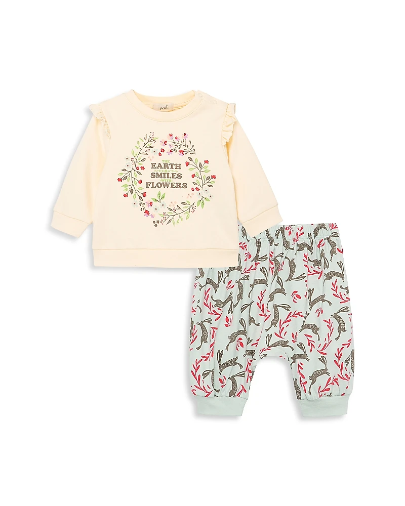 Peek Kids Girls' Graphic Top & Pants Set - Baby