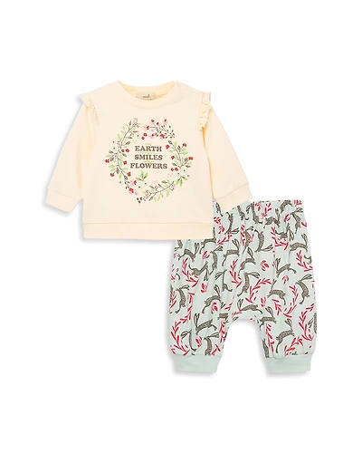 Peek Kids Girls' Graphic Top & Pants Set - Baby