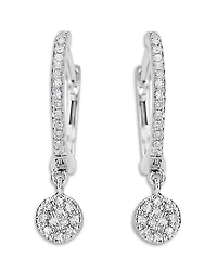 Meira T 14K White Gold Diamond Dangle Hoop Earrings