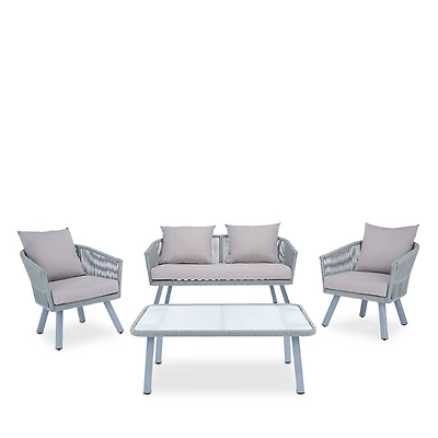 Safavieh Belmi 4-Piece Outdoor Rope Living Set