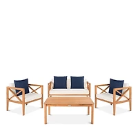 Safavieh Nunzia 4 Piece Outdoor Living Set with Accent Pillows