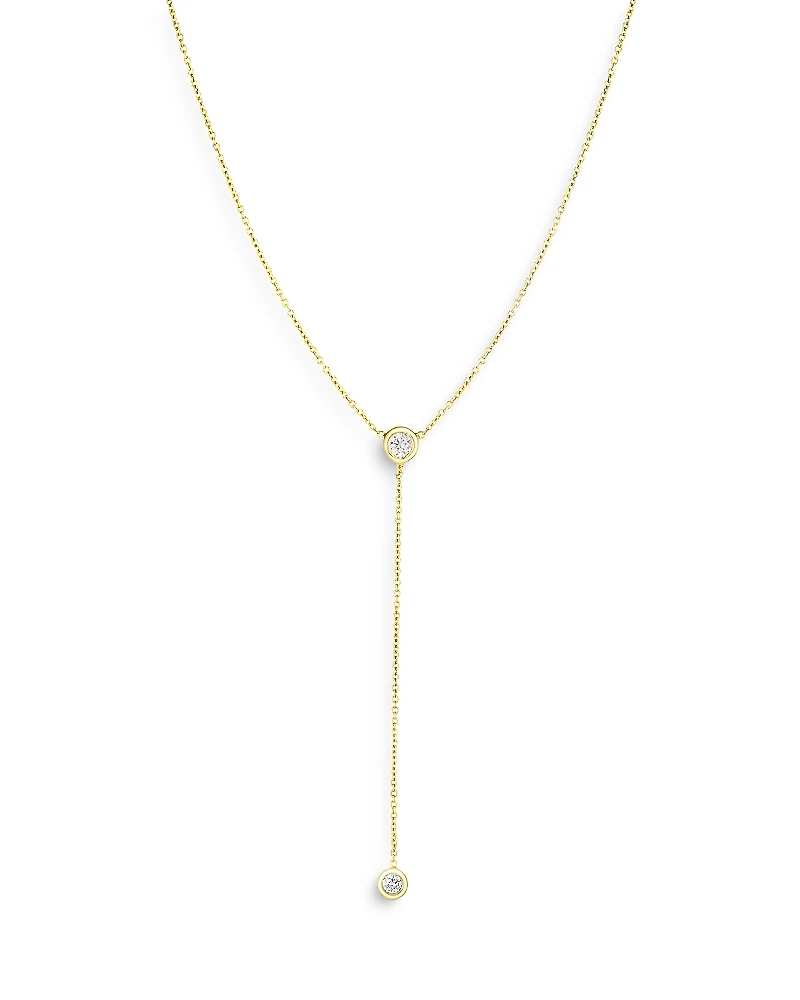 Roberto Coin 18K Yellow Gold Tiny Treasures Diamond Y Necklace, 16