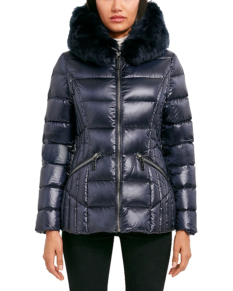 Dawn Levy Nikki Shearling Trim Puffer Coat
