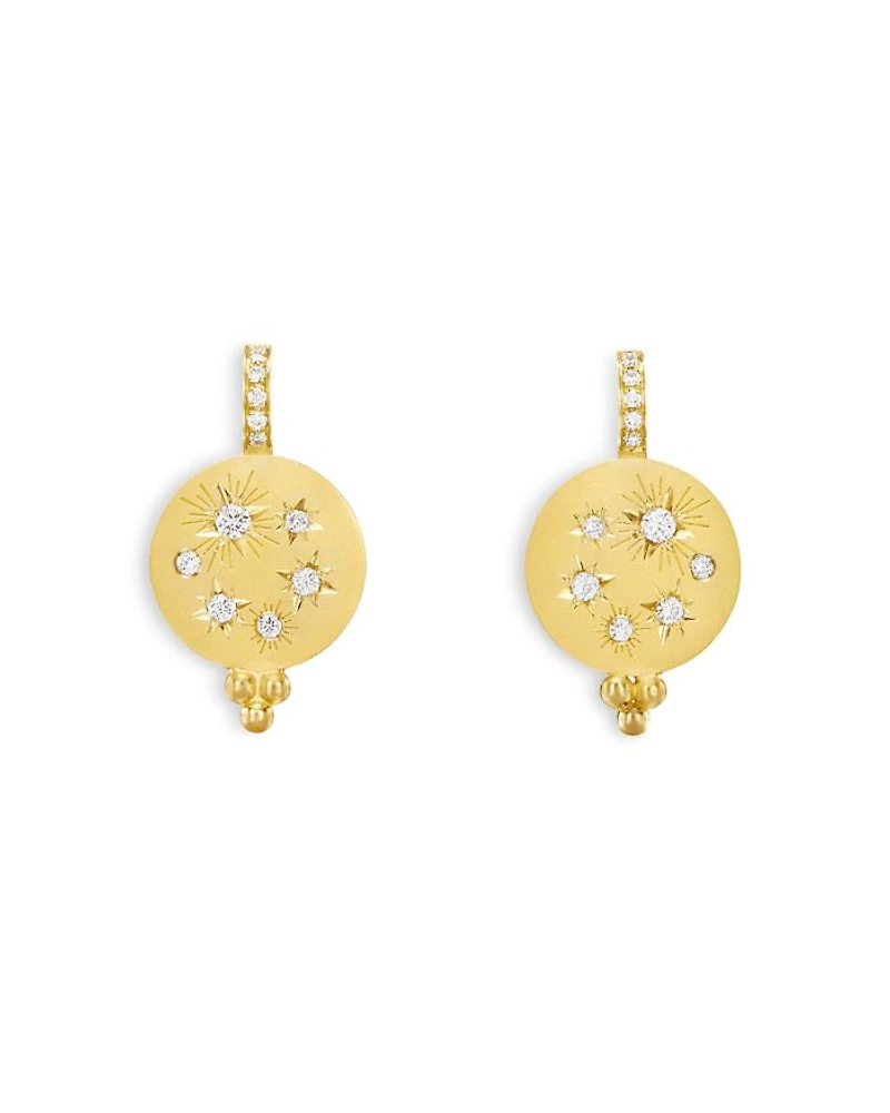 18K Yellow Gold Celestial Diamond Cosmos Leverback Earrings