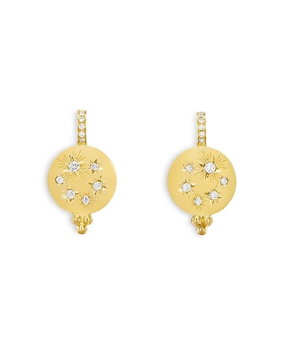 18K Yellow Gold Celestial Diamond Cosmos Leverback Earrings