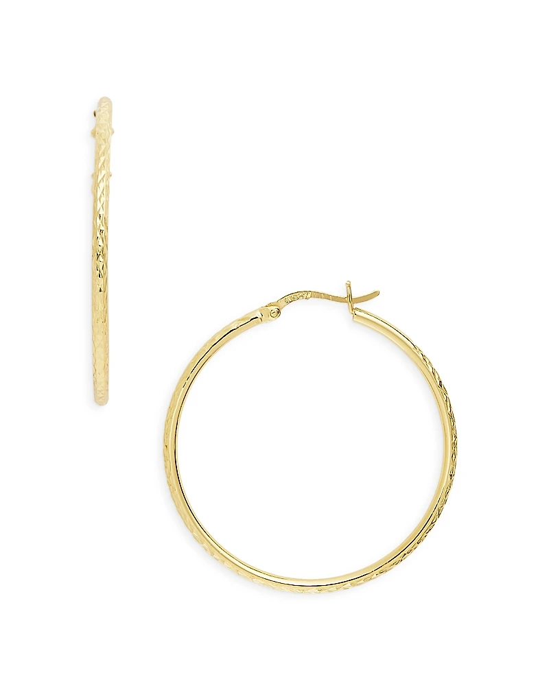 Argento Vivo Textured Hoop Earrings