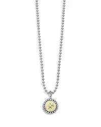 Lagos Sterling Silver and 18K Yellow Gold Signature Caviar Zodiac Pendant Necklace, 16
