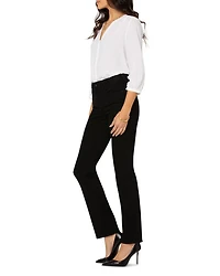Petites Marilyn High Rise Straight Jeans Black