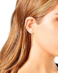Logo Etched Chain Link Linear Drop Earrings