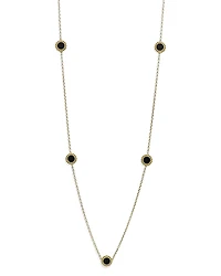 Lagos 18K Yellow Gold Covet Onyx Seven Station Caviar Bead Statement Necklace, 32