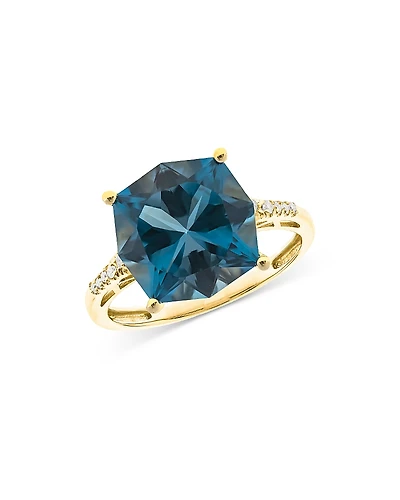 Bloomingdale's Fine Collection London Blue Topaz & Diamond Statement Ring