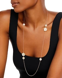 18K Yellow Gold Daisy Mother-of-Pearl & Diamond Station Necklace, 31" - Exclusive