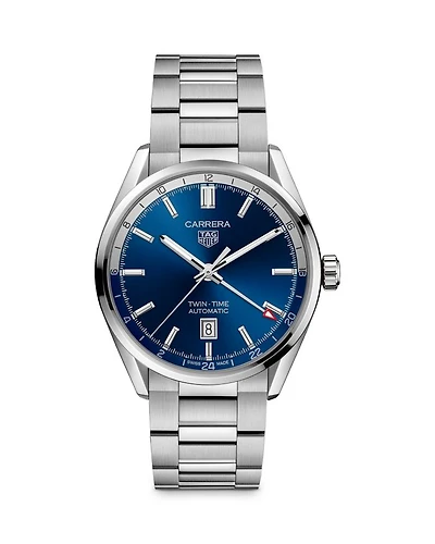 Carrera Calibre 7 Twin Time Watch, 41mm