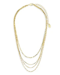 Multi Chain Layered Necklace, 19"