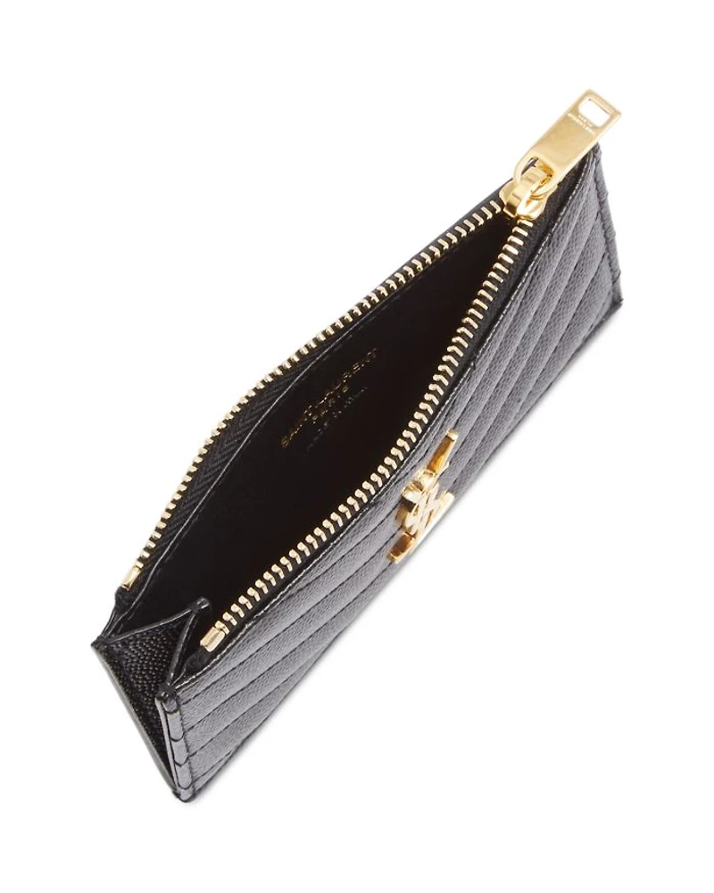 Cassandre Matelasse Fragments Zipped Card Case Grain De Poudre Embossed Leather
